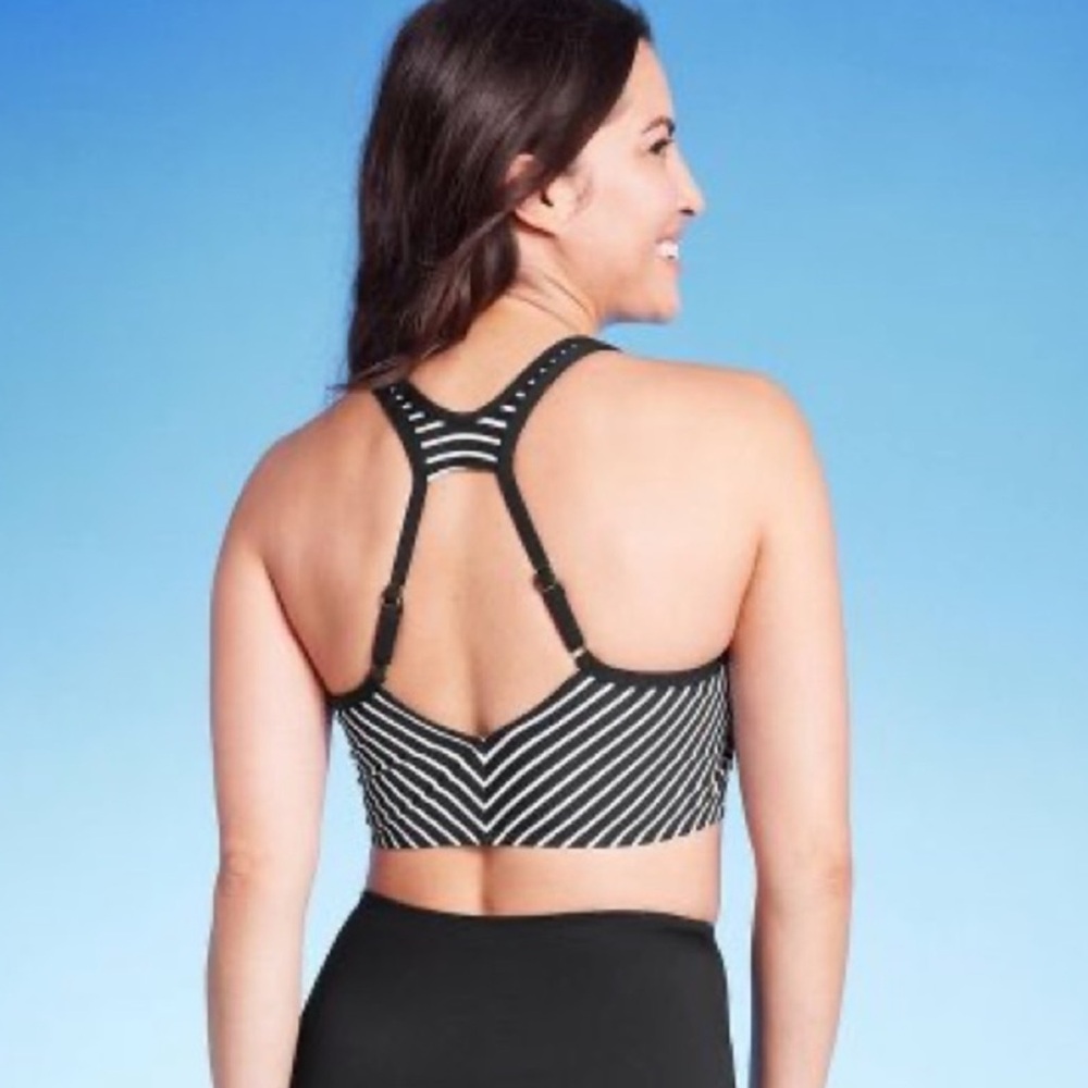 Kona Sol Striped Bikini crop top